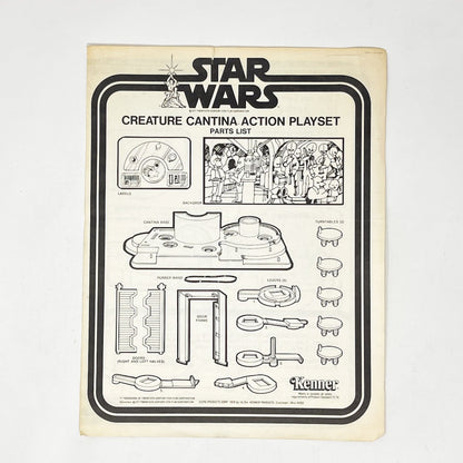 Vintage Kenner Star Wars Paper Star Wars Creature Cantina Playset Instructions