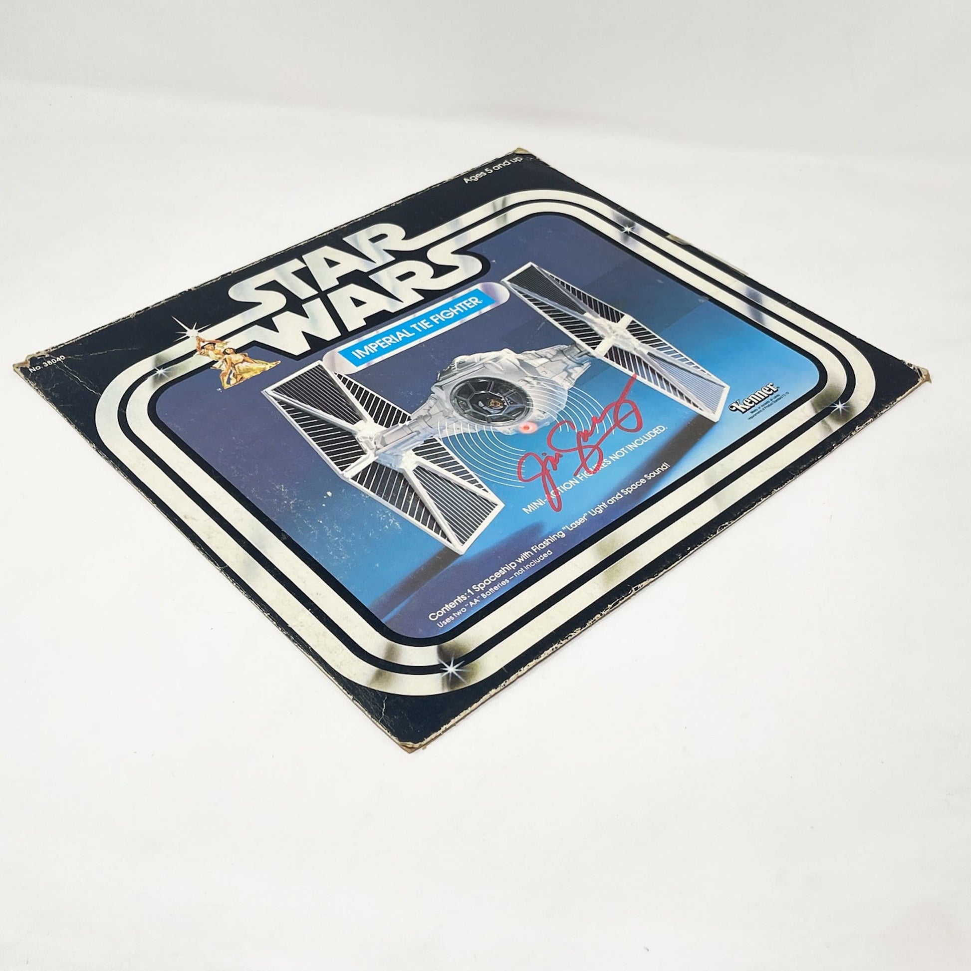 Vintage Kenner Star Wars Paper Swearingen Autographed TIE Fighter Box Front