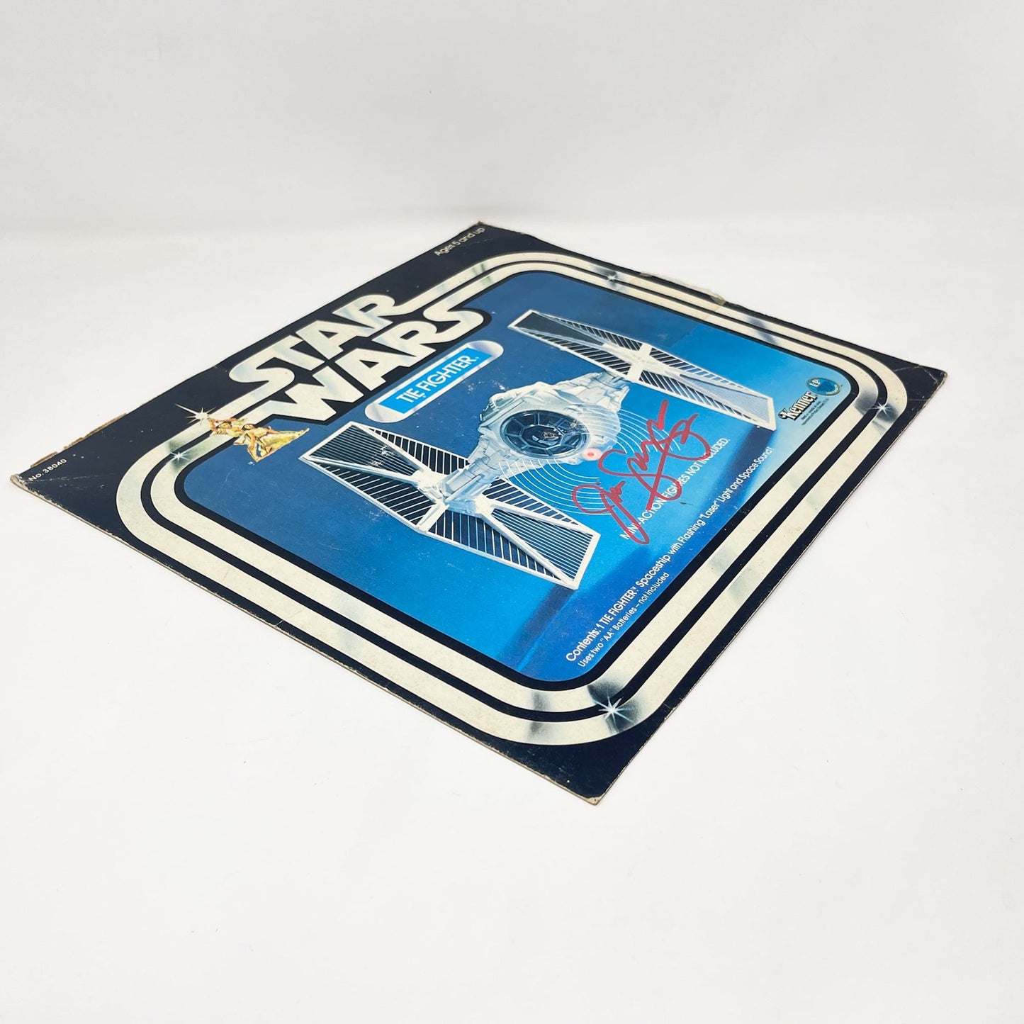 Vintage Kenner Star Wars Paper Swearingen Autographed TIE Fighter Box Front