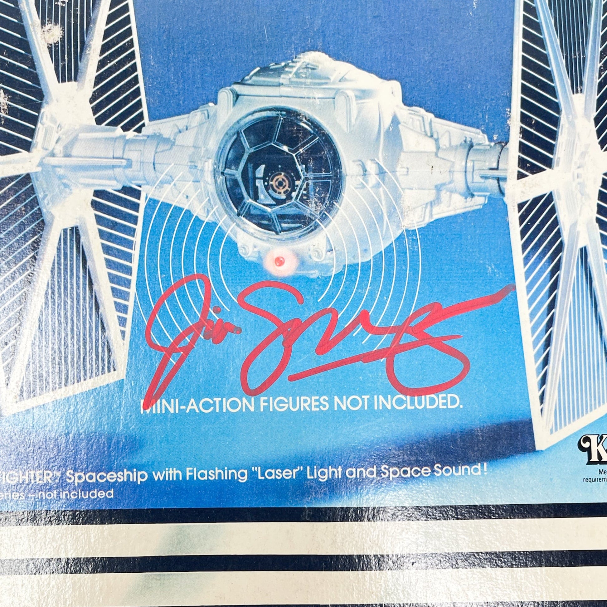 Vintage Kenner Star Wars Paper Swearingen Autographed TIE Fighter Box Front