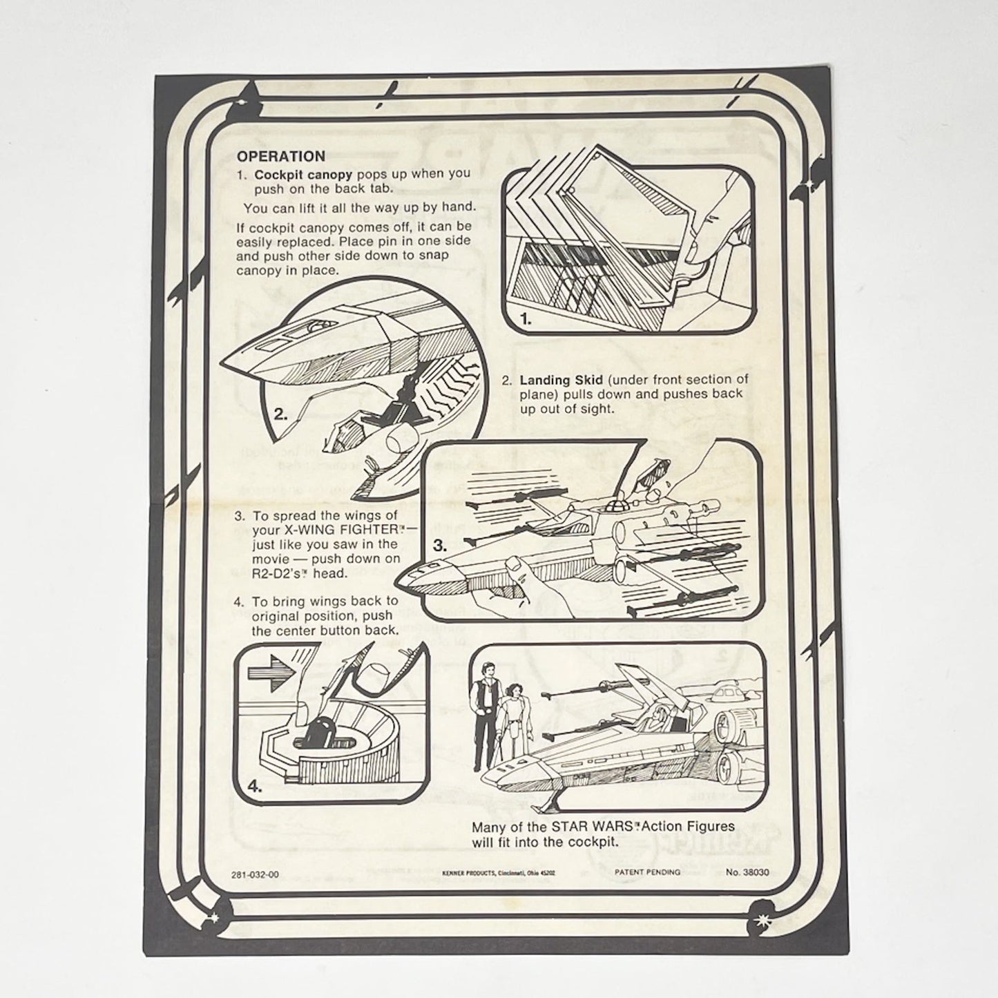 Vintage Kenner Star Wars Paper Swearingen Autographed X-Wing Instructions Kenner