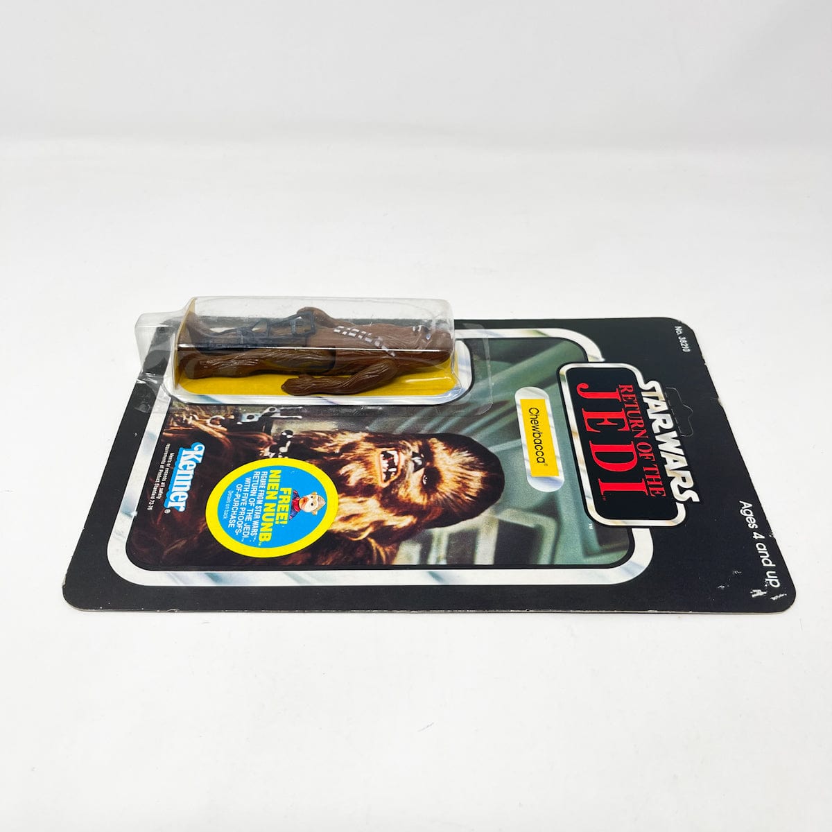 Vintage Kenner Star Wars Toy Chewbacca ROTJ 48D w/ Palitoy Sticker - Mint on Card