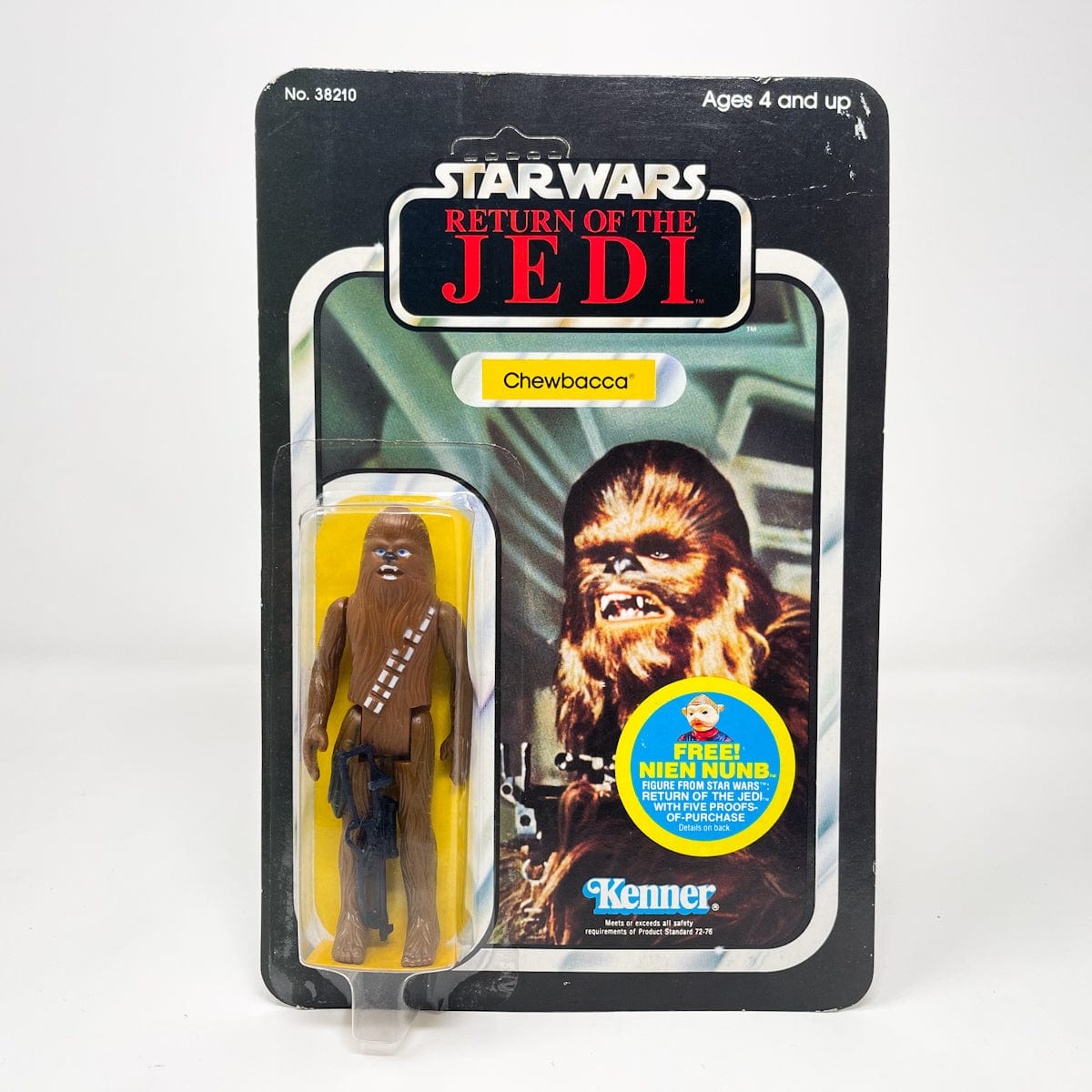 Vintage Kenner Star Wars Toy Chewbacca ROTJ 48D w/ Palitoy Sticker - Mint on Card