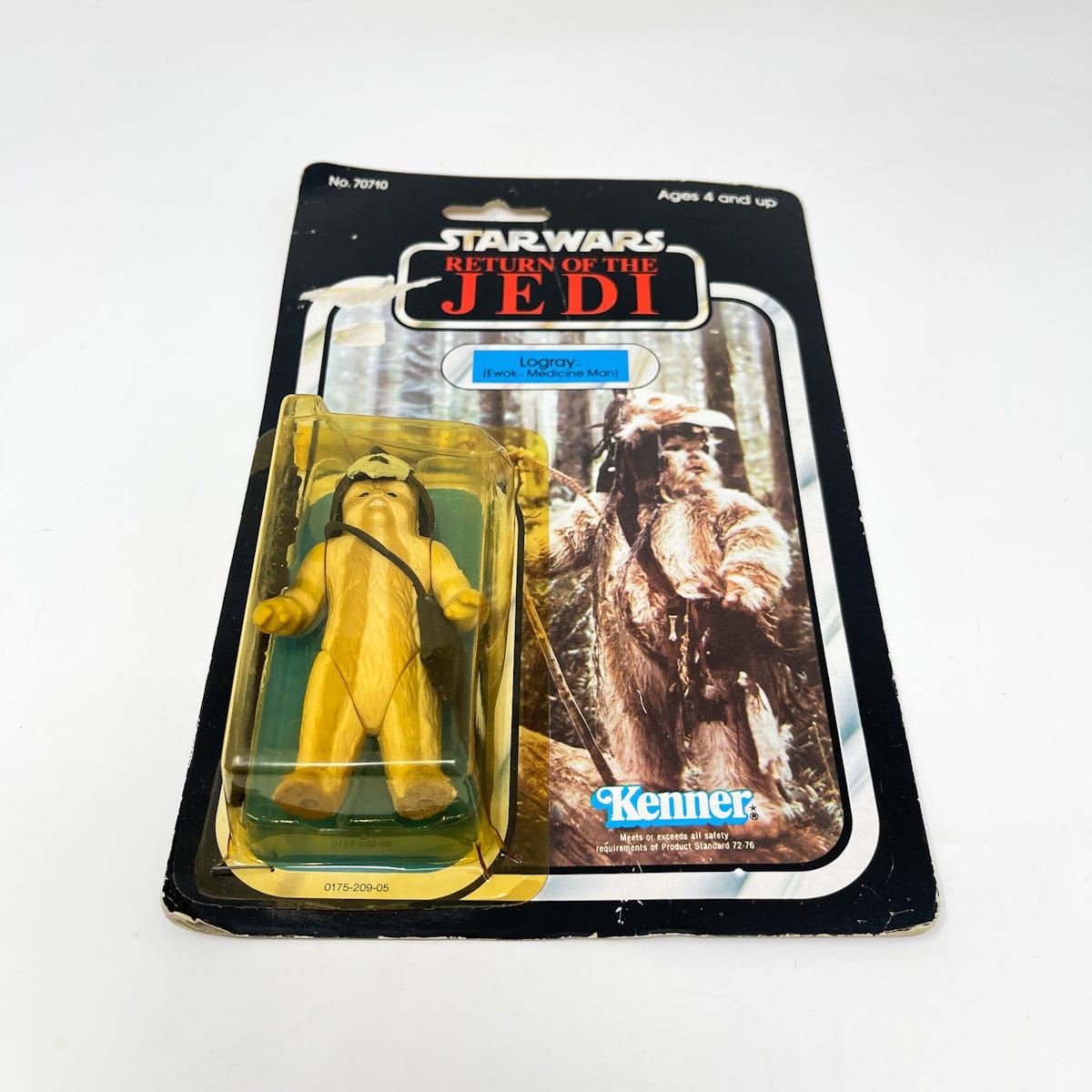 Vintage Kenner Star Wars Toy Logray ROTJ 77A-back  - Mint on Card