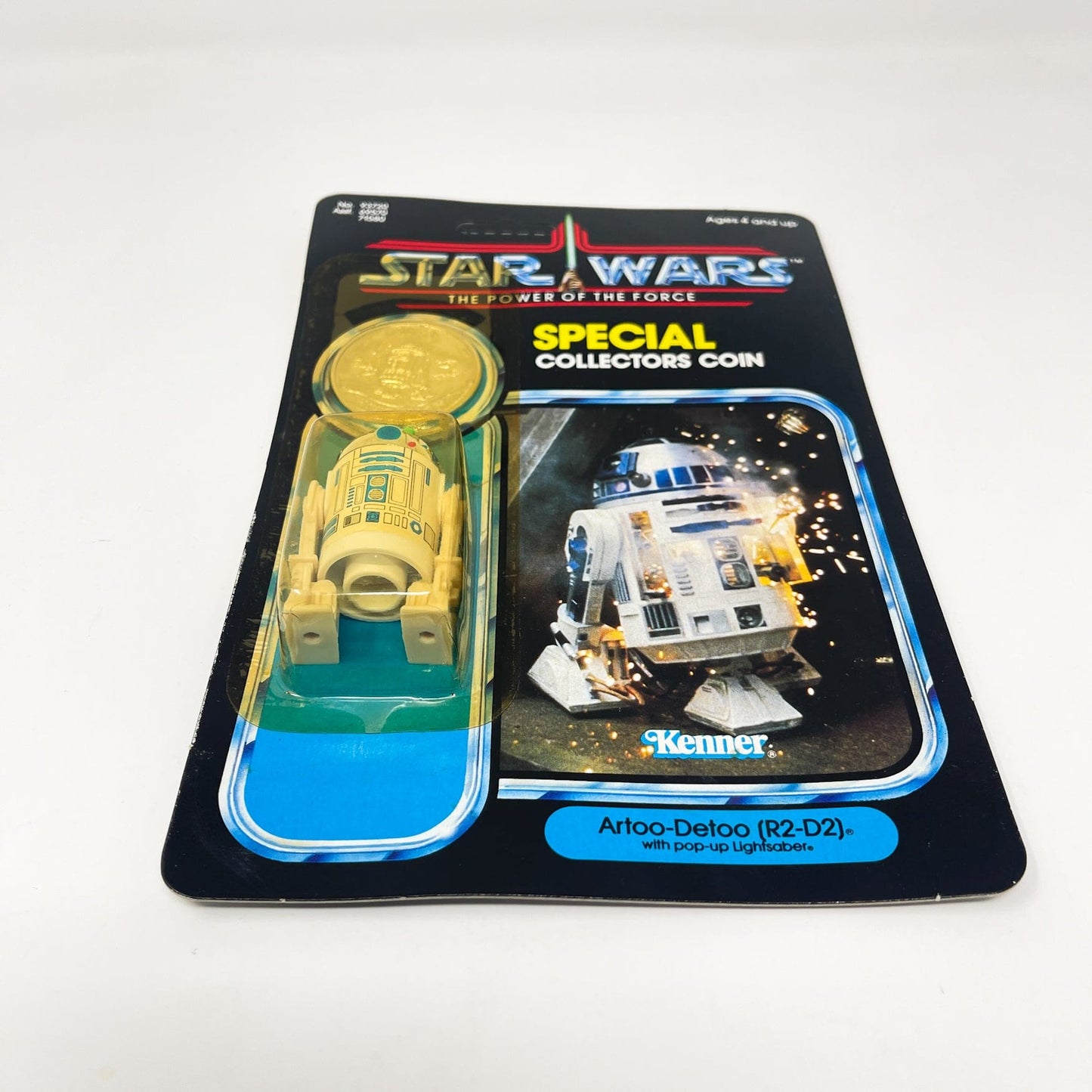 Vintage Kenner Star Wars Toy R2-D2 Pop-up Saber POTF 92-back  - Mint on Card