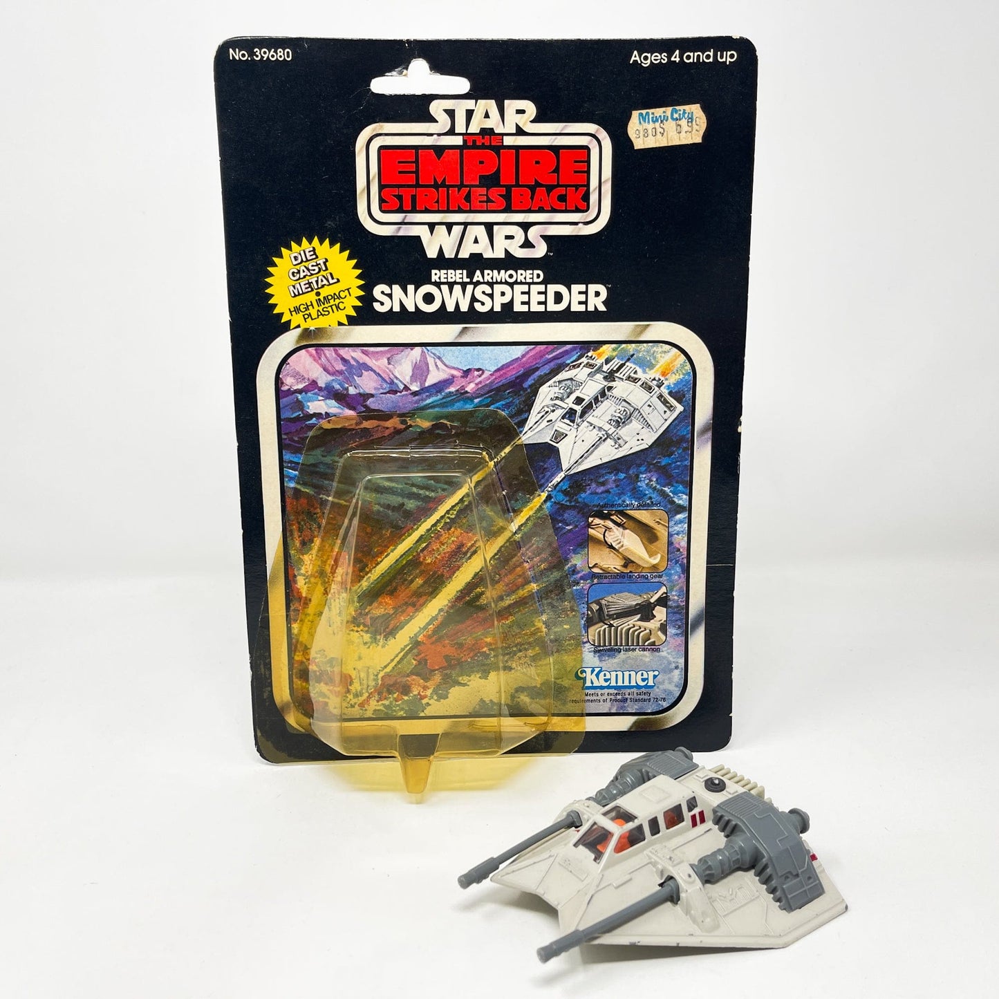 Vintage Kenner Star Wars Vehicle Die Cast Snowspeeder - MOC Sliced Bubble