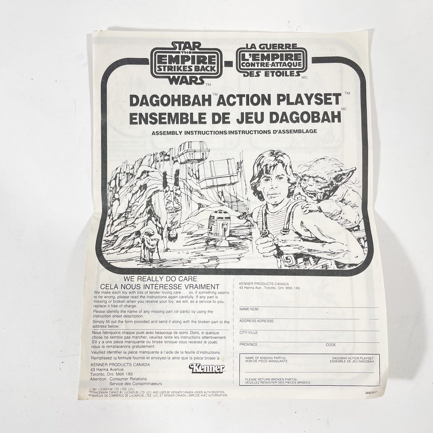 Vintage Kenner Star Wars Vehicle Geddes Autographed Dagobah Playset - Complete in Canadian Box