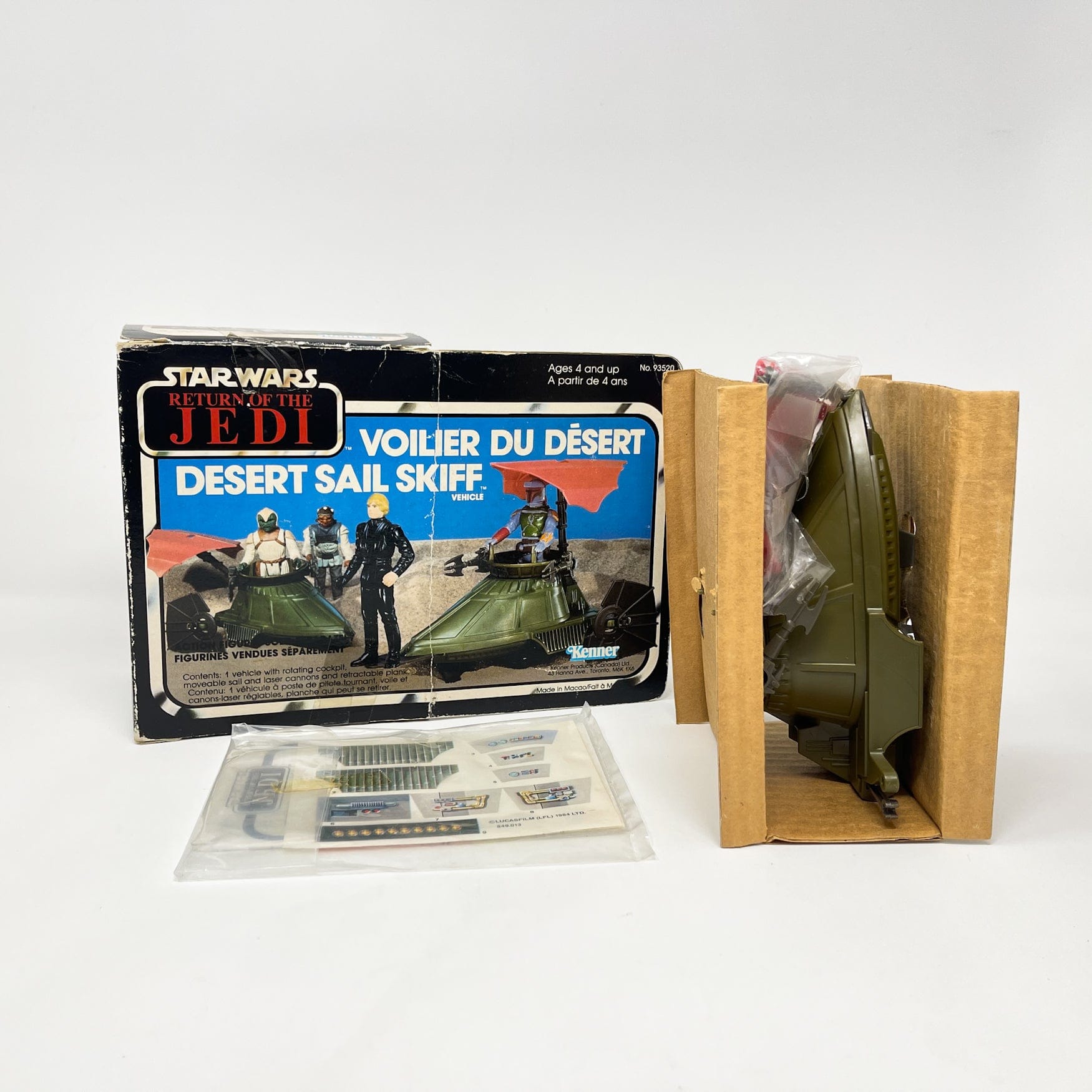 Vintage Kenner Star Wars Vehicle Mini-Rig Desert Sail Skiff - Canadian ROTJ Box