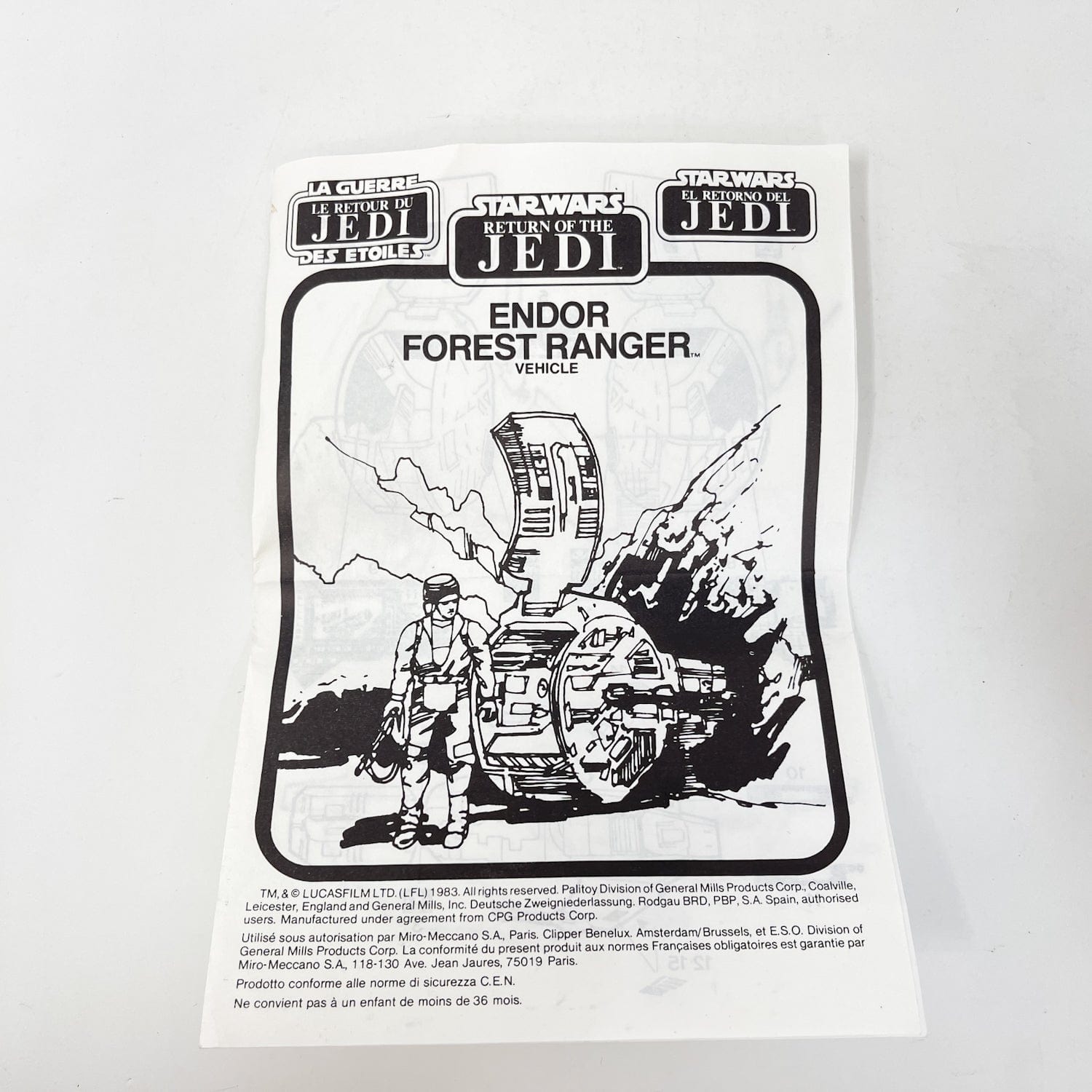 Vintage Kenner Star Wars Vehicle Mini-Rig Endor Forest Ranger - Complete in Tri-Logo Box