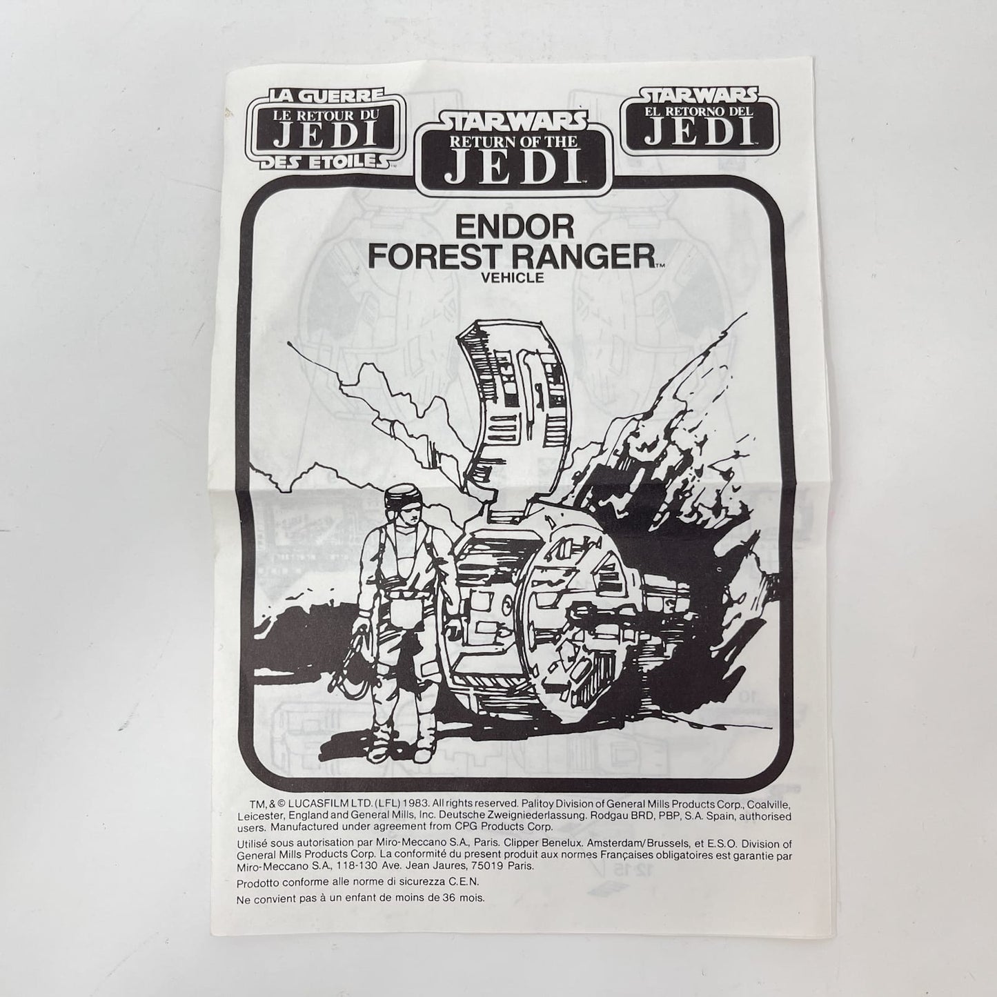 Vintage Kenner Star Wars Vehicle Mini-Rig Endor Forest Ranger - Complete in Tri-Logo Box - Vintage Kenner (1984)