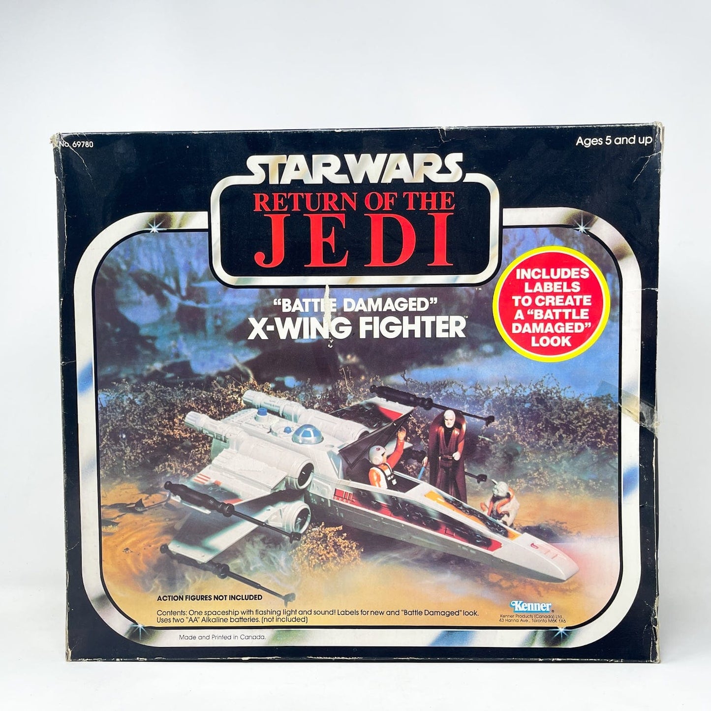 Vintage Kenner Star Wars Vehicle X-Wing Battle Damaged - Complete in Canadian ROTJ Box