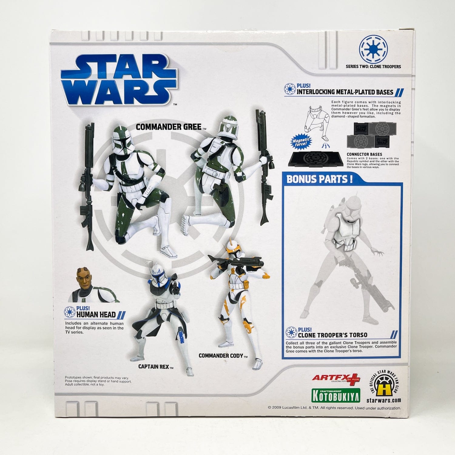Vintage Kotobukiya ARTFX Star Wars Statues & Busts Kotobukiya Clone Troopers Set of 3 (Cody, Gree, Rex + Bonus) - Series 2 (2009) - Sealed