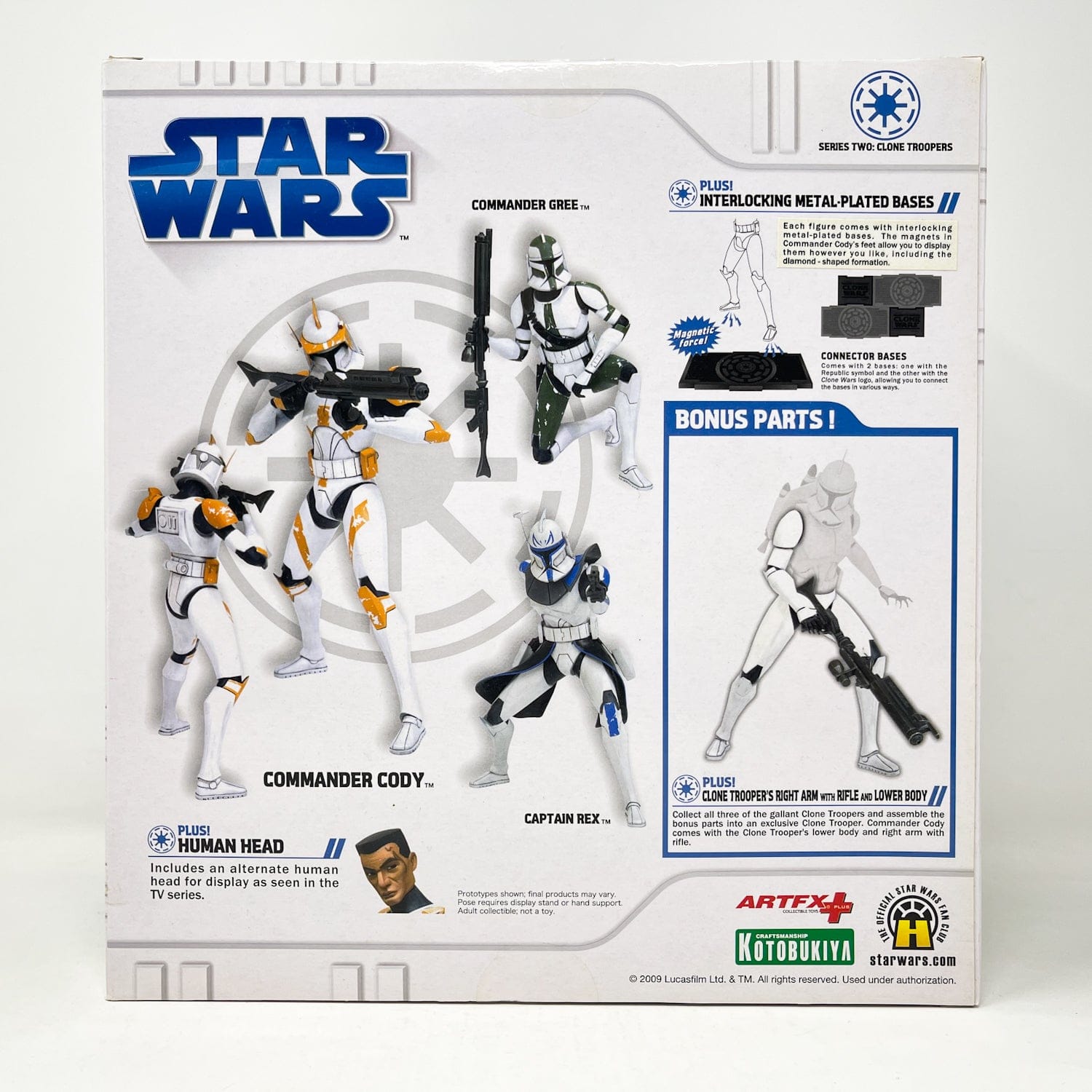 Vintage Kotobukiya ARTFX Star Wars Statues & Busts Kotobukiya Clone Troopers Set of 3 (Cody, Gree, Rex + Bonus) - Series 2 (2009) - Sealed