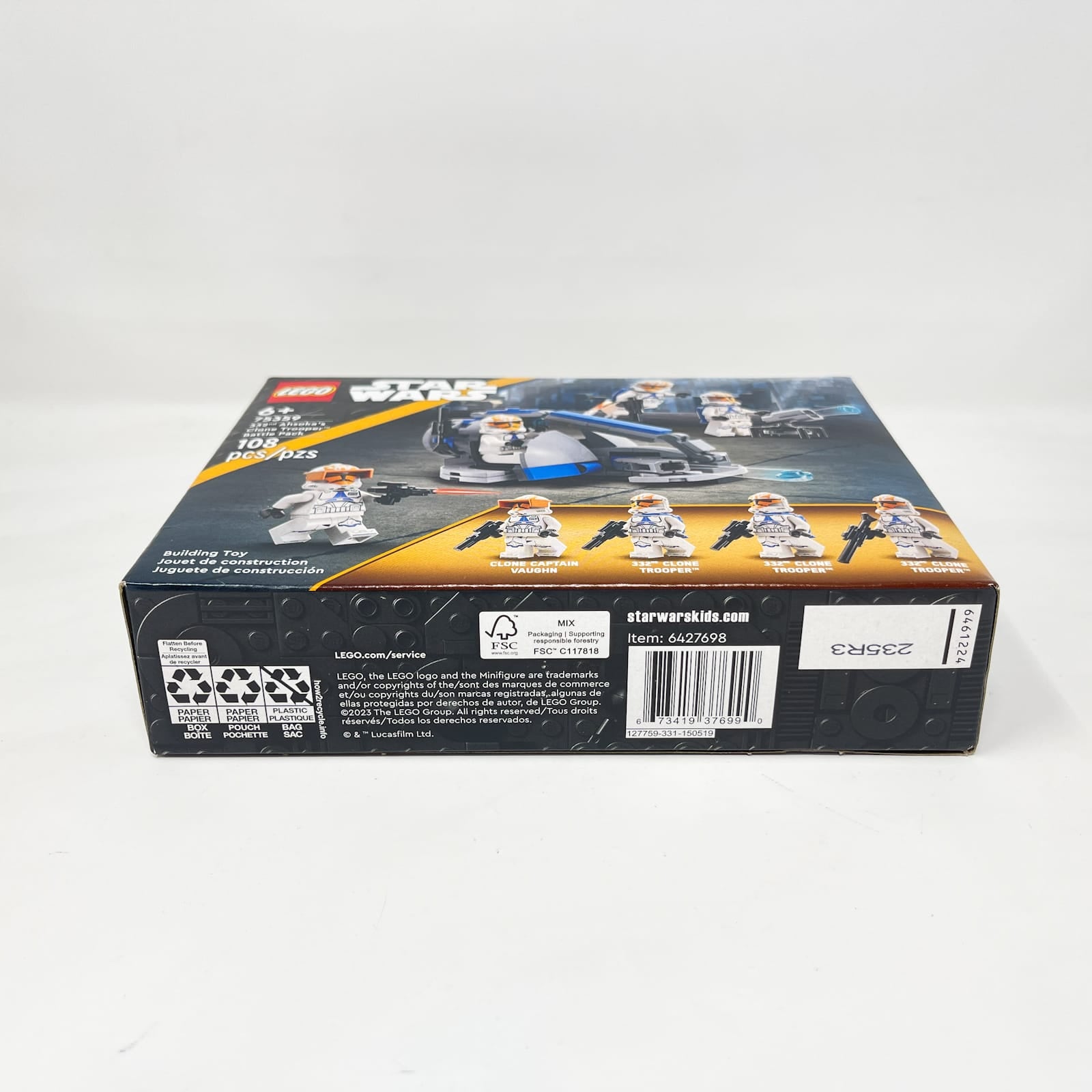 Vintage Lego Star Wars Lego Boxed Lego 75359  332nd Ahsoka's Clone Trooper Battle Pack (2023) - Sealed