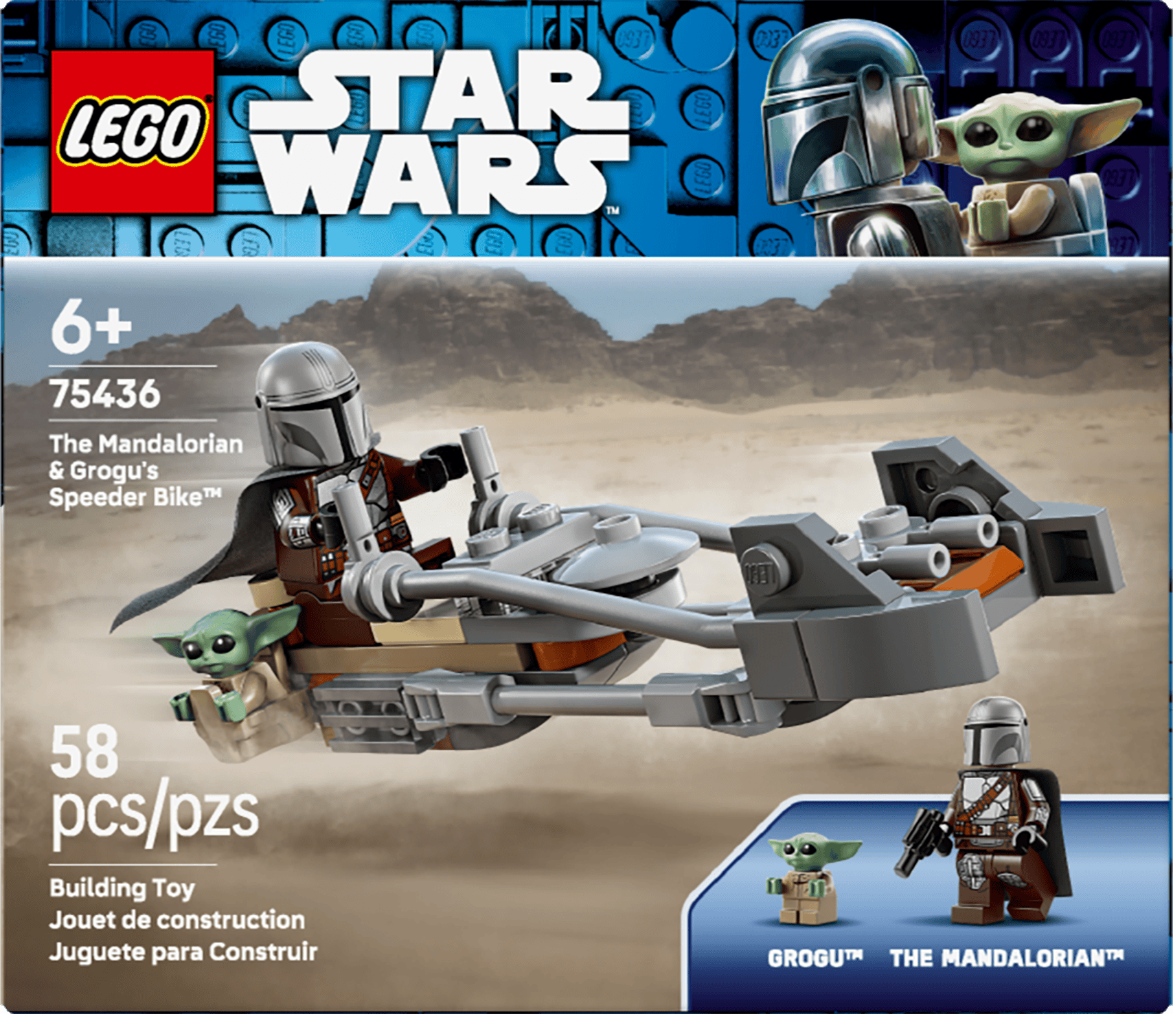 Vintage Lego Star Wars Lego Boxed Lego 75436  The Mandalorian & Grogu's Speeder Bike