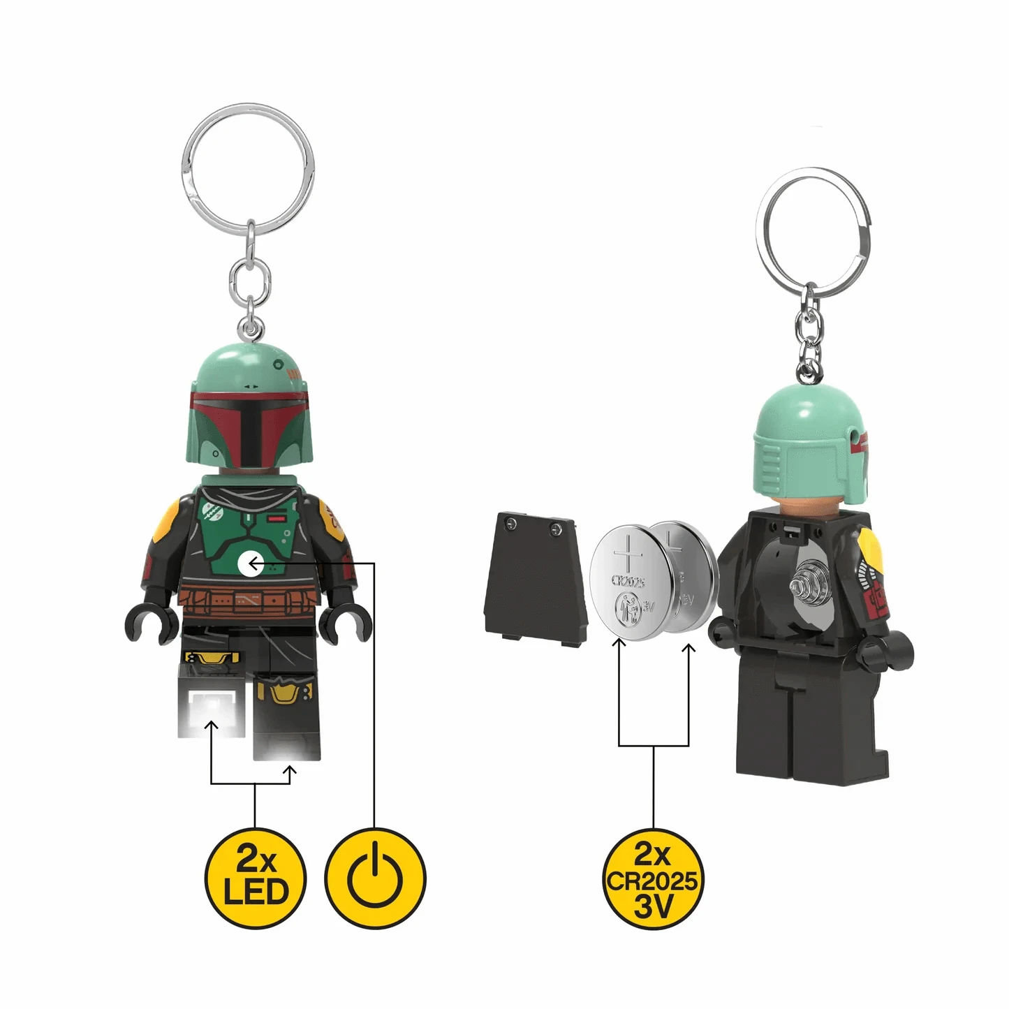 Vintage Lego Star Wars Lego Minifigure LEGO Star Wars Boba Fett Keychain Flashlight