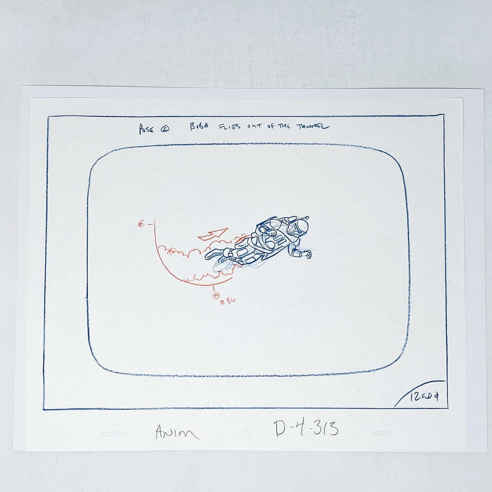 Vintage Nelvana Star Wars Non-Toy Boba Fett - DROIDS Cartoon Original Layout Pose Artwork