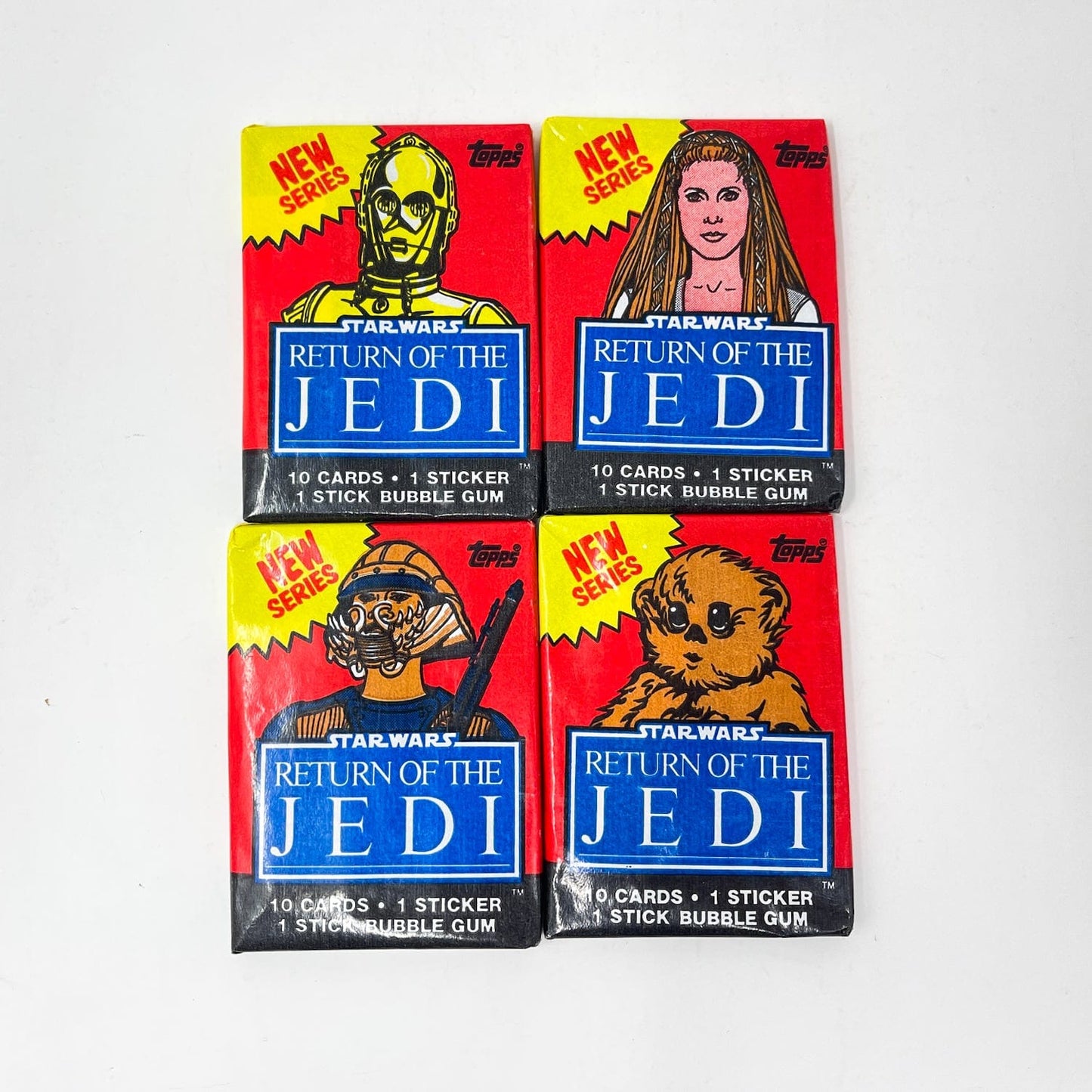 Vintage Topps Star Wars Non-Toy Topps Return of the Jedi Series 2 - Set of 4 Sealed Packs