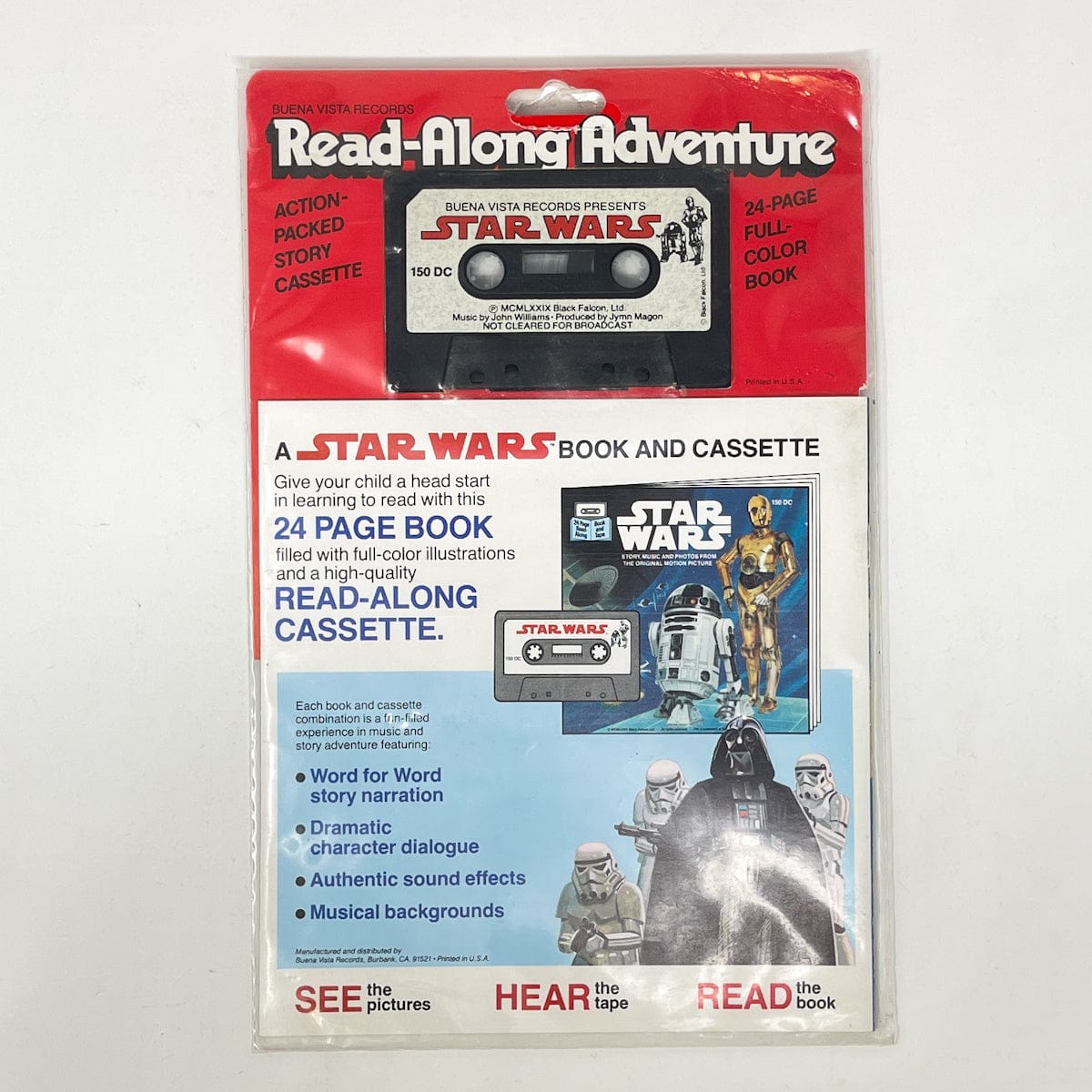 Vintage Buena Vista Star Wars Vinyl Star Wars Read-A-Long Book + Tape SEALED