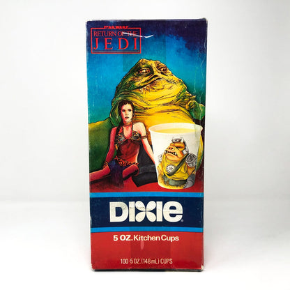 Vintage Dixie Cups Star Wars Non-Toy Dixie Cups Box - ROTJ Leia & Jabba - Sealed