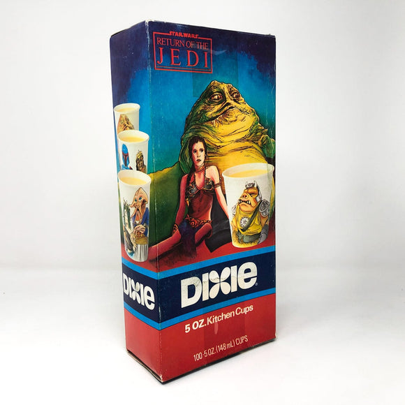 Vintage Dixie Cups Star Wars Non-Toy Dixie Cups Box - ROTJ Leia & Jabba - Sealed