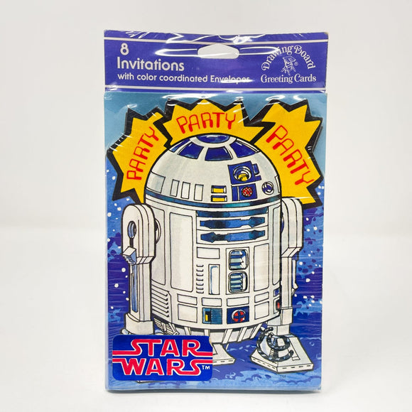 Vintage Drawing Board Star Wars Non-Toy R2-D2 Birthday Party Invitations w/ Envelope - SEALED
