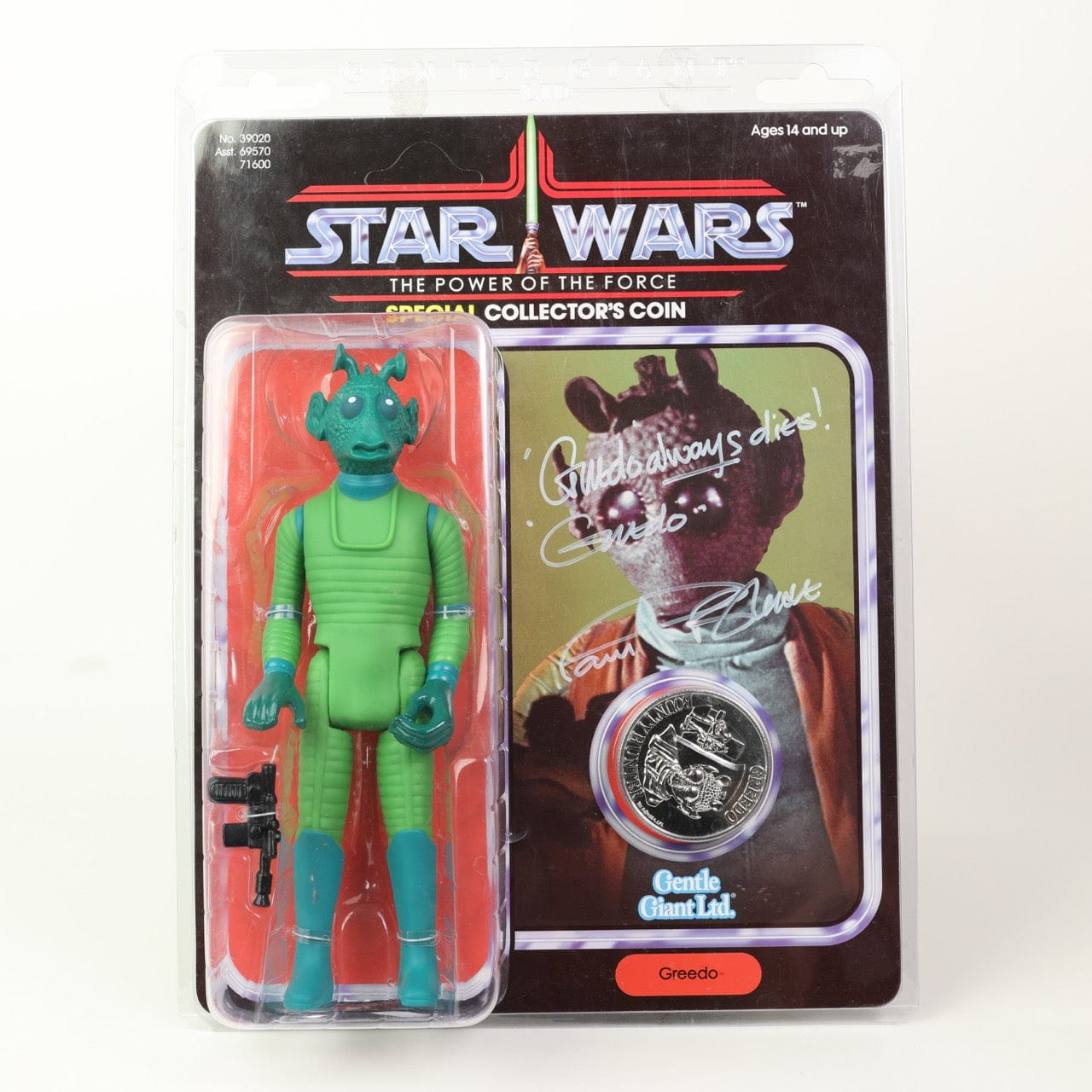 Vintage Gentle Giant Star Wars Statues & Busts Jumbo Greedo Kenner Figure - Autographed Gentle Giant Star Wars