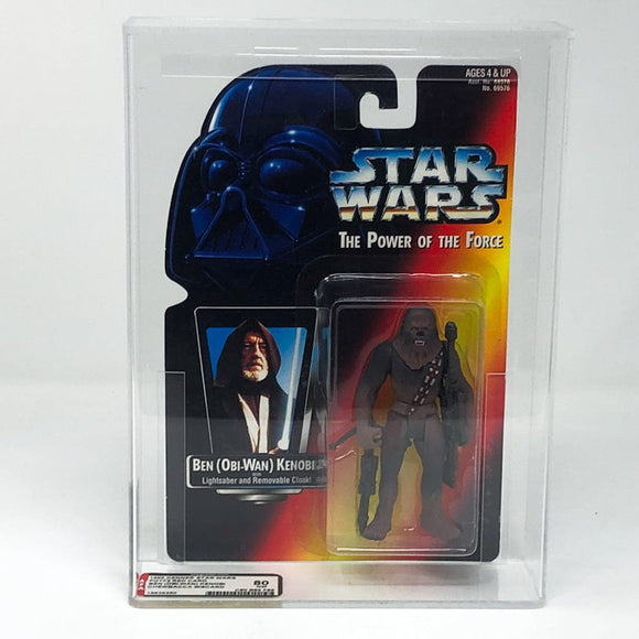 Vintage Hasbro Star Wars Mid MOC Ben (obi-Wan) Kenobi & Chewbacca ERROR AFA80- Hasbro Power of the Force 2 Star Wars Action Figure
