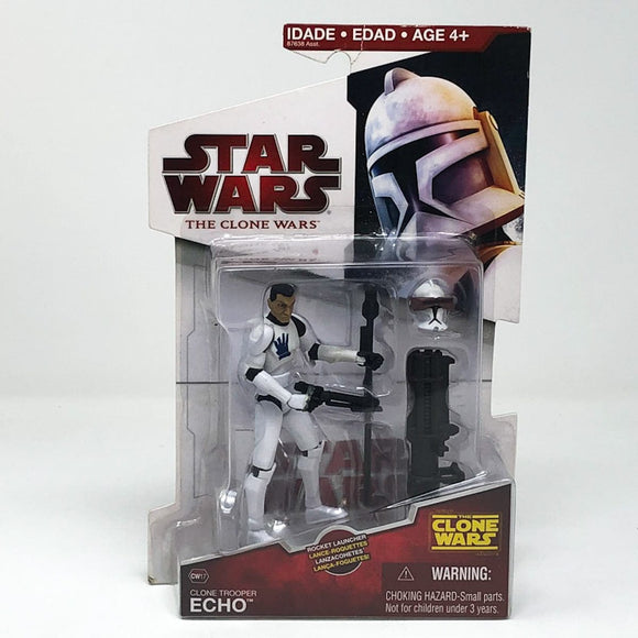 Vintage Hasbro Star Wars Mid MOC Clone Trooper Echo CW17 - Hasbro Clone Wars Star Wars Action Figure