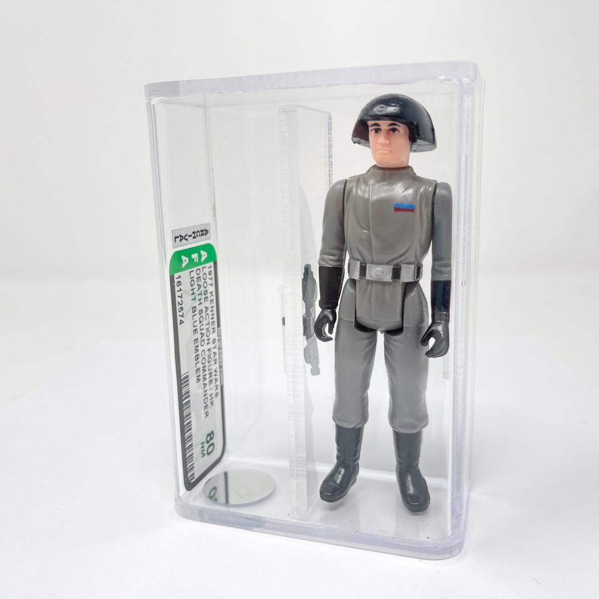 Vintage Kenner Star Wars LC Death Squad Commander Light Blue - AFA 80