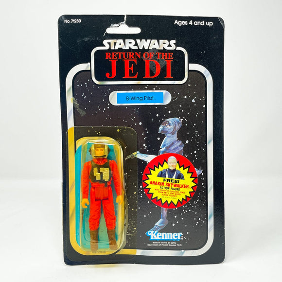Vintage Kenner Star Wars MOC B-Wing Pilot ROTJ 79B Back - Mint on Card