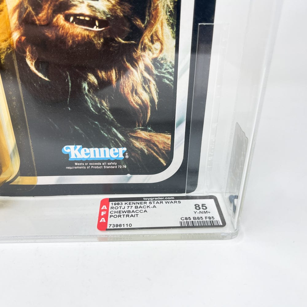 Vintage Star Wars Chewbacca ROTJ 77A Back - AFA 85Y Carded Kenner