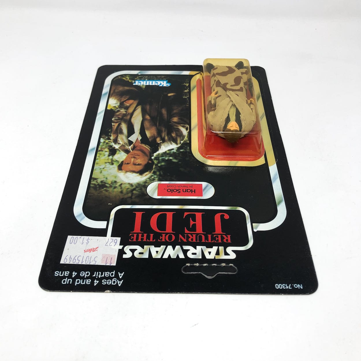 Vintage Star Wars Han Solo Trench Coat 77 Back - Mint on Card