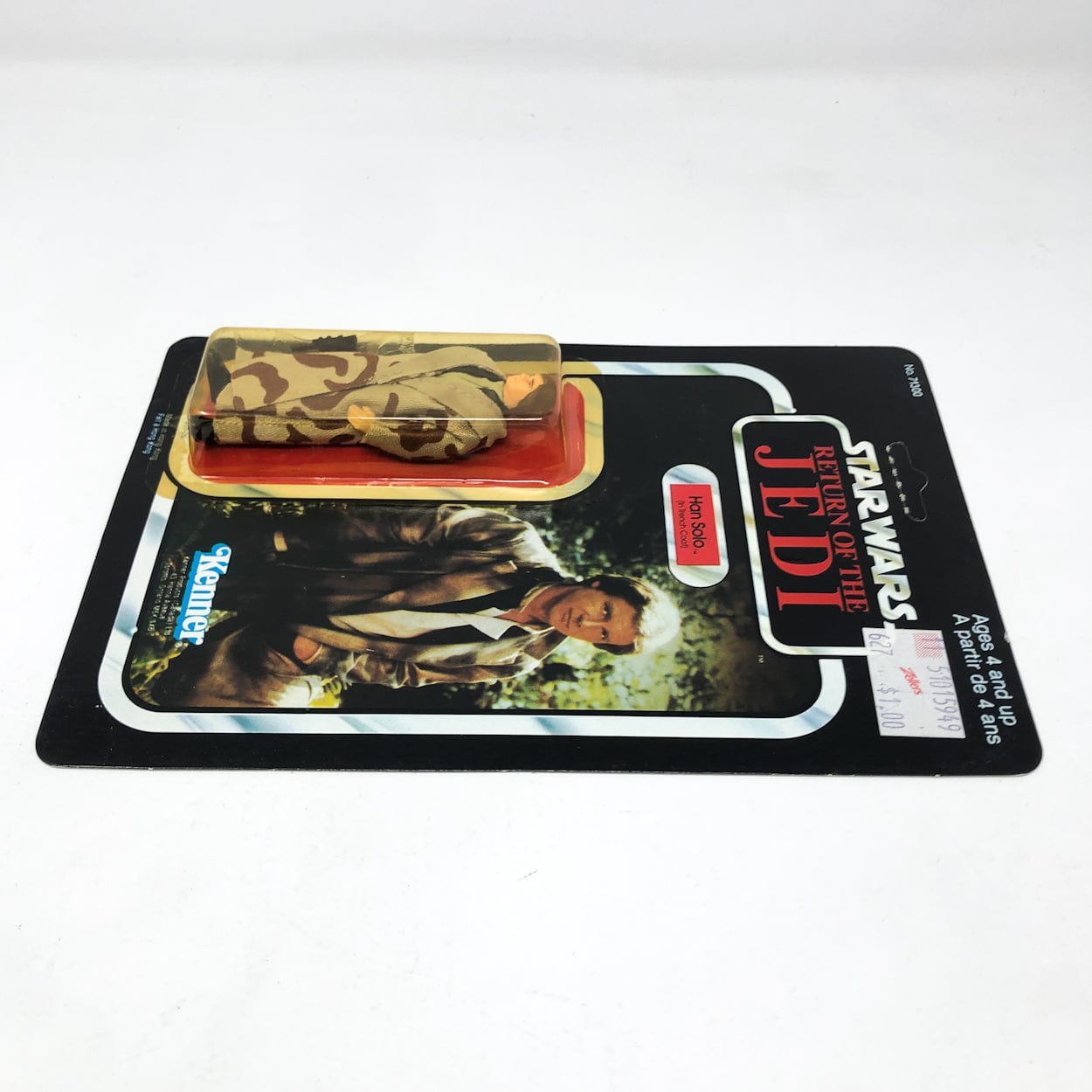 Vintage Star Wars Han Solo Trench Coat 77 Back - Mint on Card