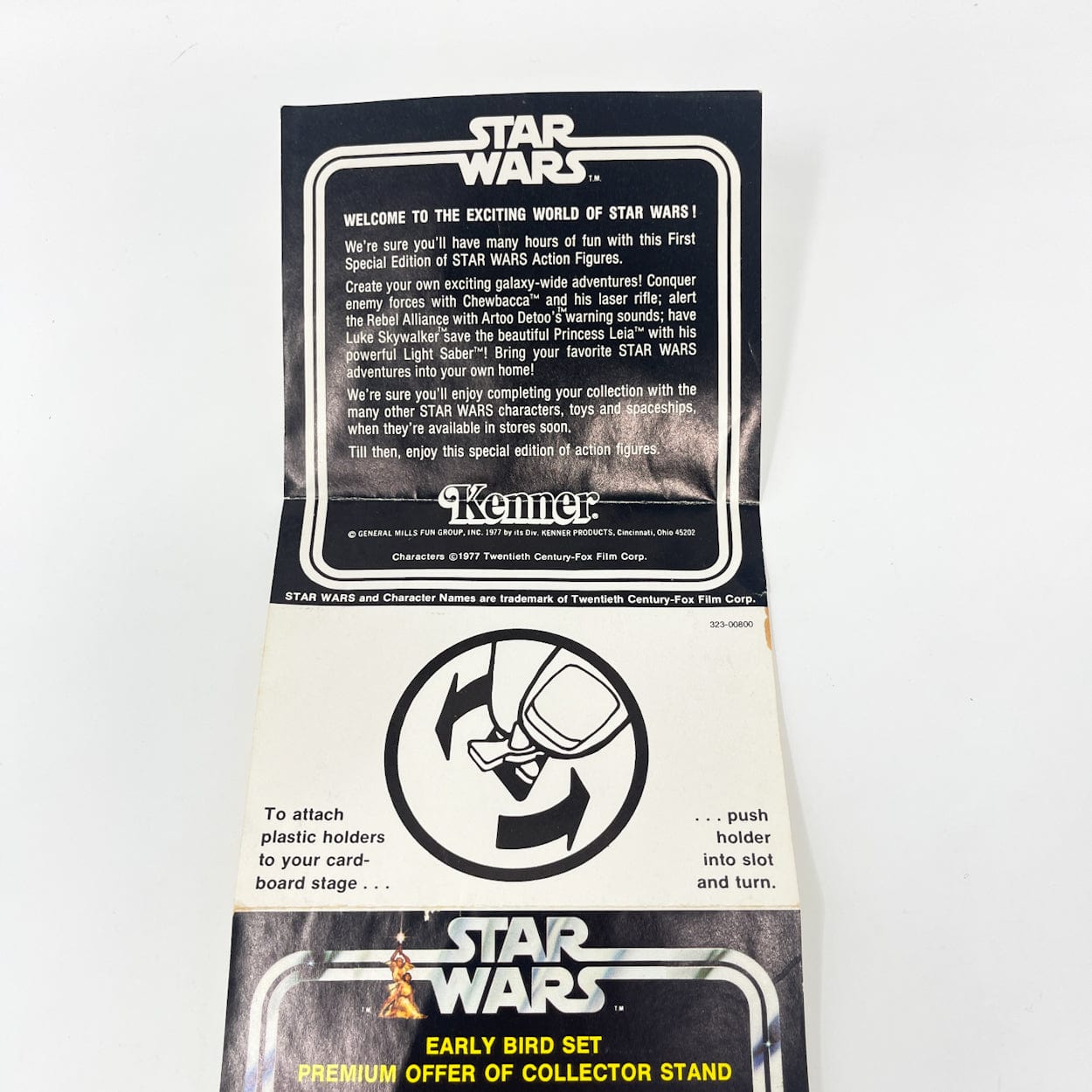 Vintage Kenner Star Wars Paper Early Bird Mailer Insert and Display Stand Coupon