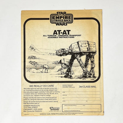 Vintage Kenner Star Wars Paper ESB AT-AT Instructions