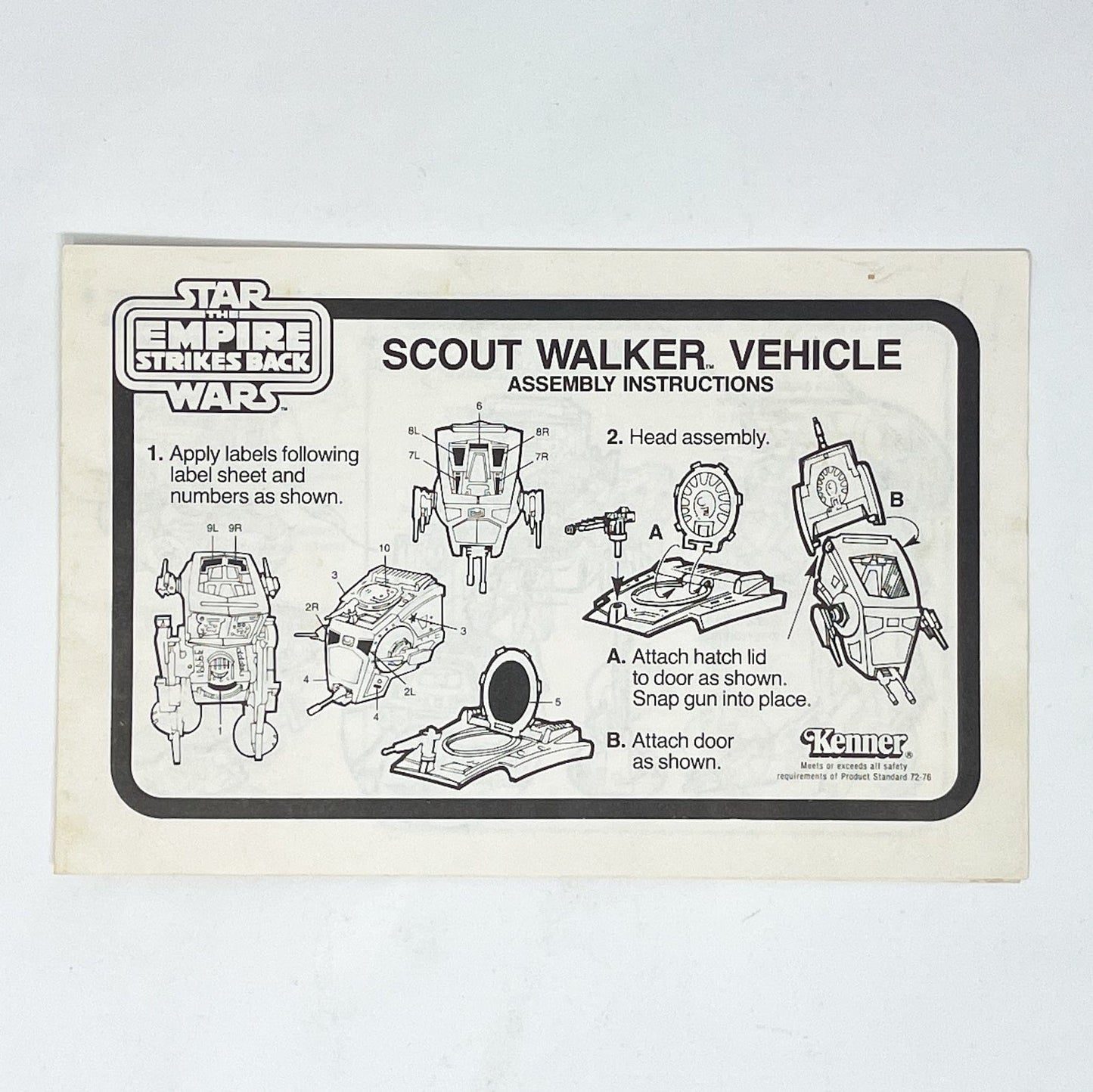 Vintage Kenner Star Wars Paper ESB AT-ST Scout Walker Instructions