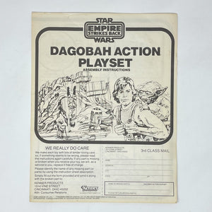 Vintage Kenner Star Wars Paper ESB Dagobah Action Playset Instructions