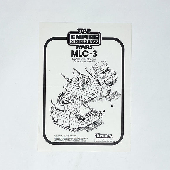 Vintage Kenner Star Wars Paper ESB MLC-3 Mini-Rig Instructions