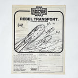 Vintage Kenner Star Wars Paper ESB Rebel Transport Instructions