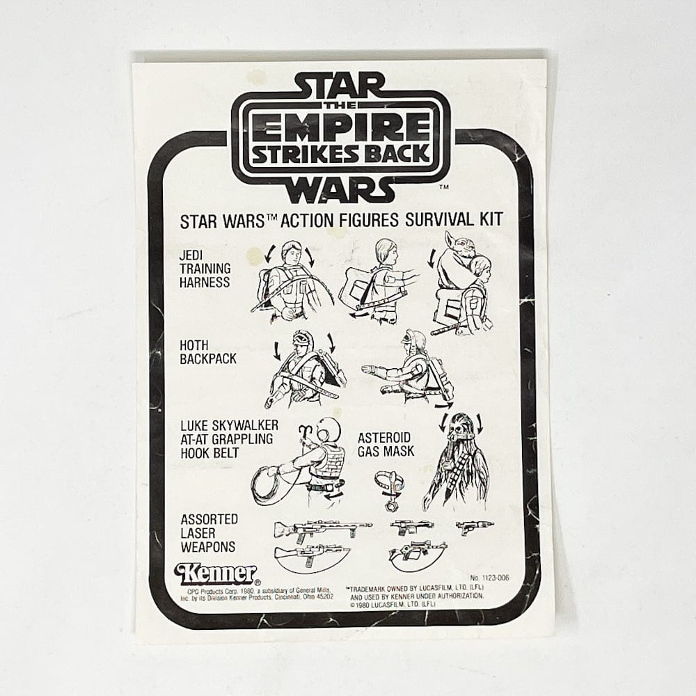 Vintage Kenner Star Wars Paper ESB Survival Kit (Mail-Away) Instructions