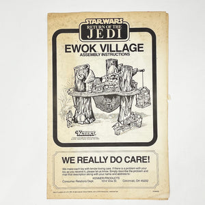 Vintage Kenner Star Wars Paper ROTJ Ewok Village Instructions