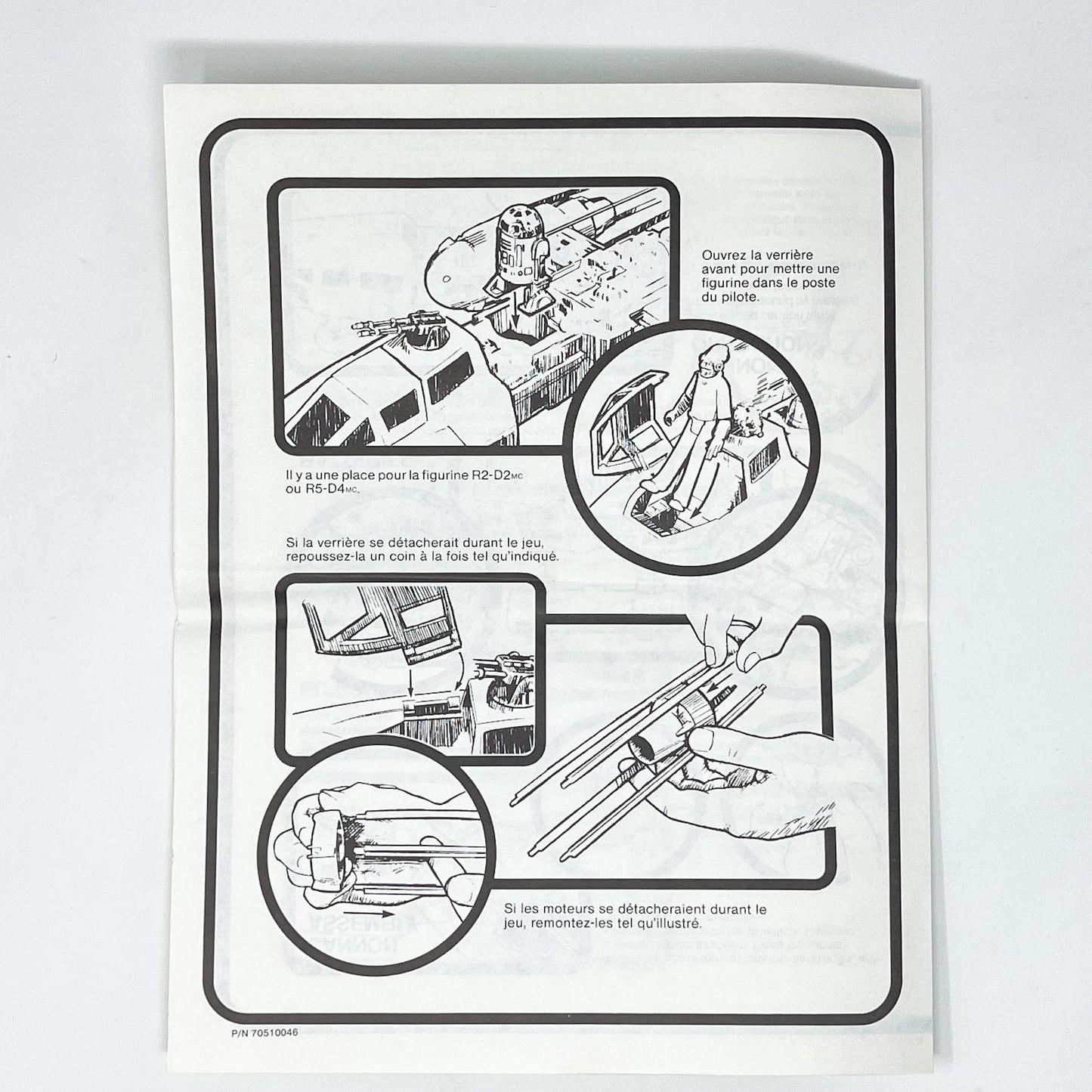 Vintage Kenner Star Wars Paper ROTJ Y-Wing Instructions - Kenner Canada