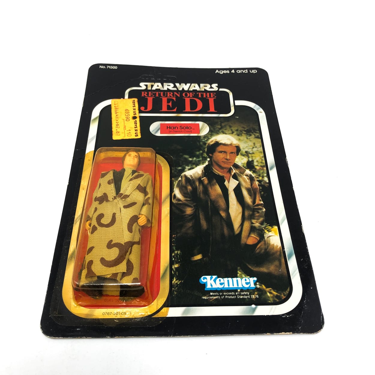 Vintage Kenner Star Wars Toy Han in Trench Coat ROTJ 77A - Mint on Card