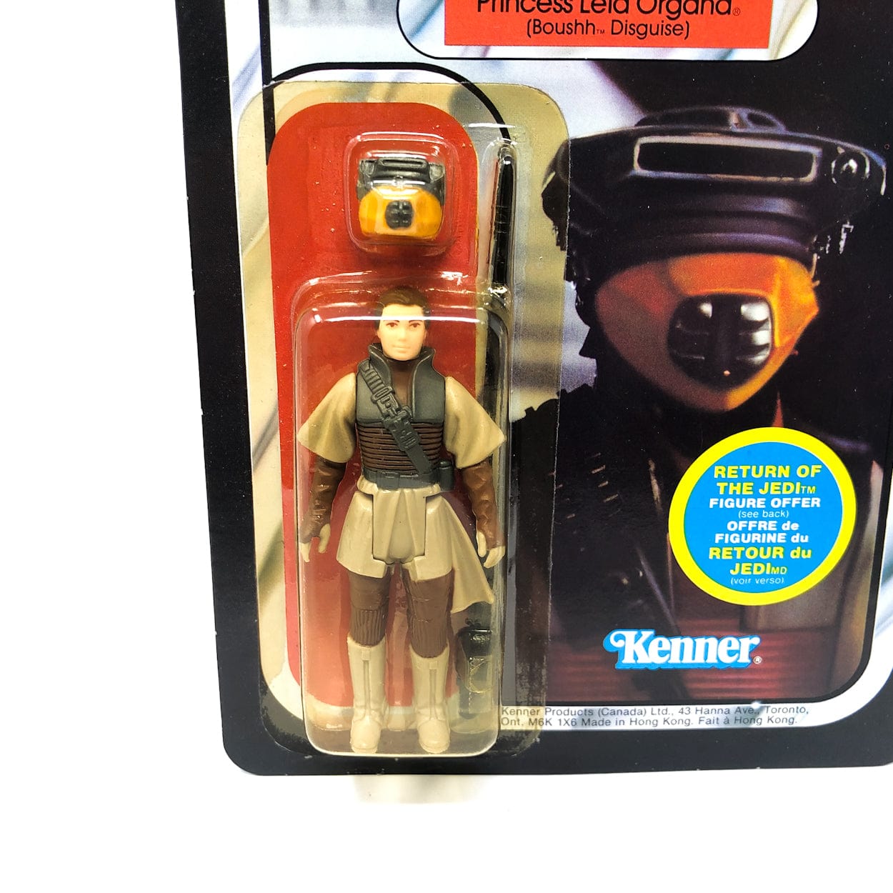 Vintage Kenner Star Wars Toy Leia Boushh Disguise Canadian 65A Back - Mint on Card