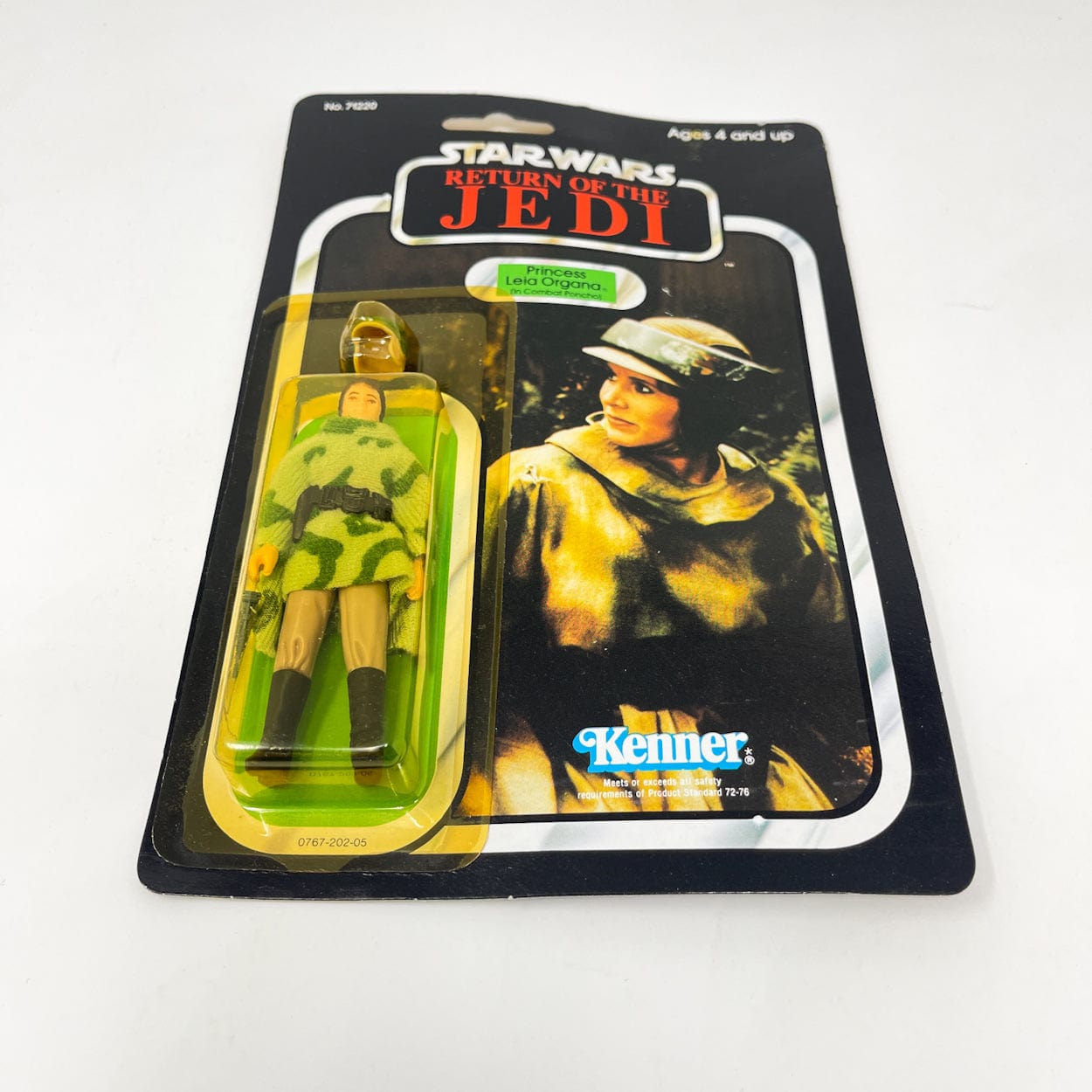 Vintage Kenner Star Wars Toy Leia in Combat Poncho ROTJ 77A-back  - Mint on Card