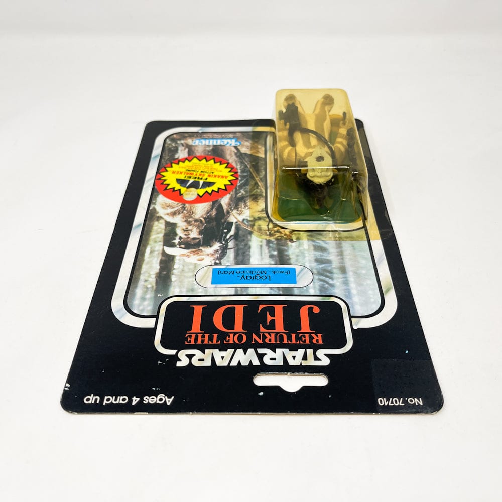 Vintage Kenner Star Wars Toy Logray ROTJ 77B-back  - Mint on Card