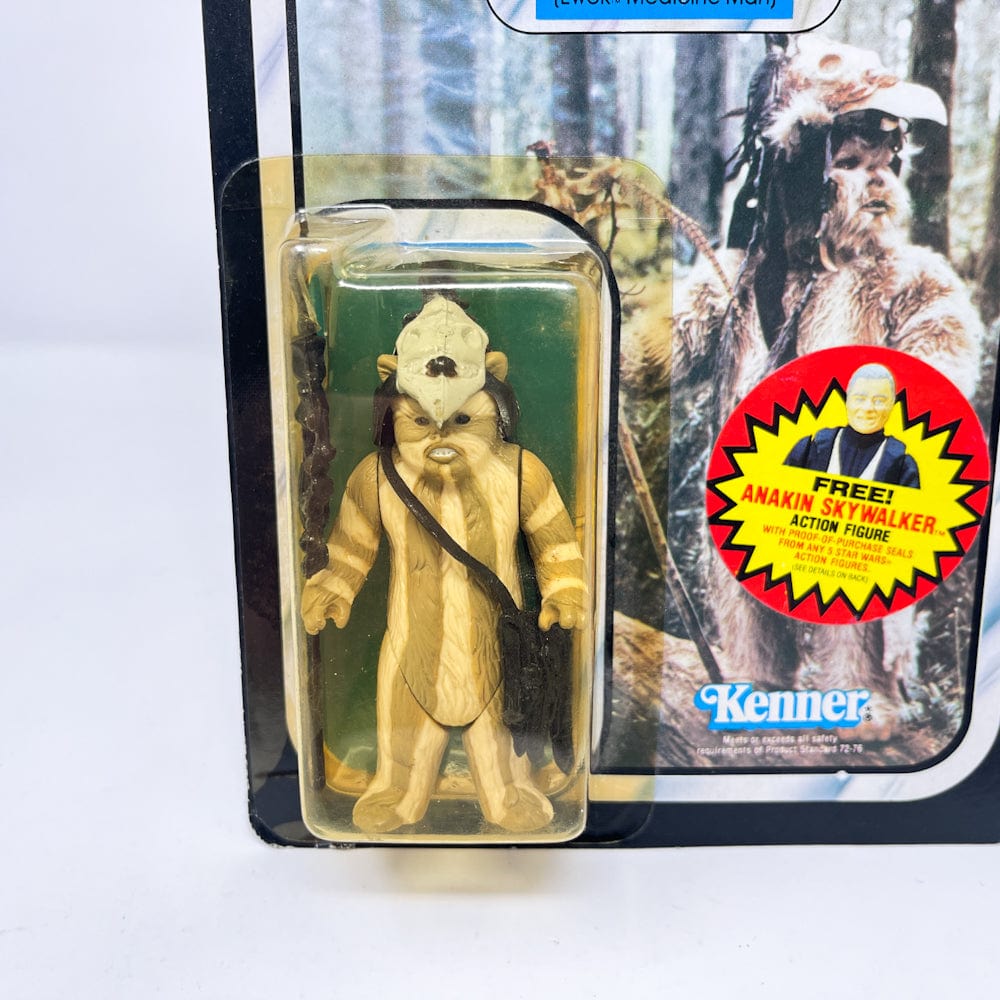 Vintage Kenner Star Wars Toy Logray ROTJ 77B-back  - Mint on Card