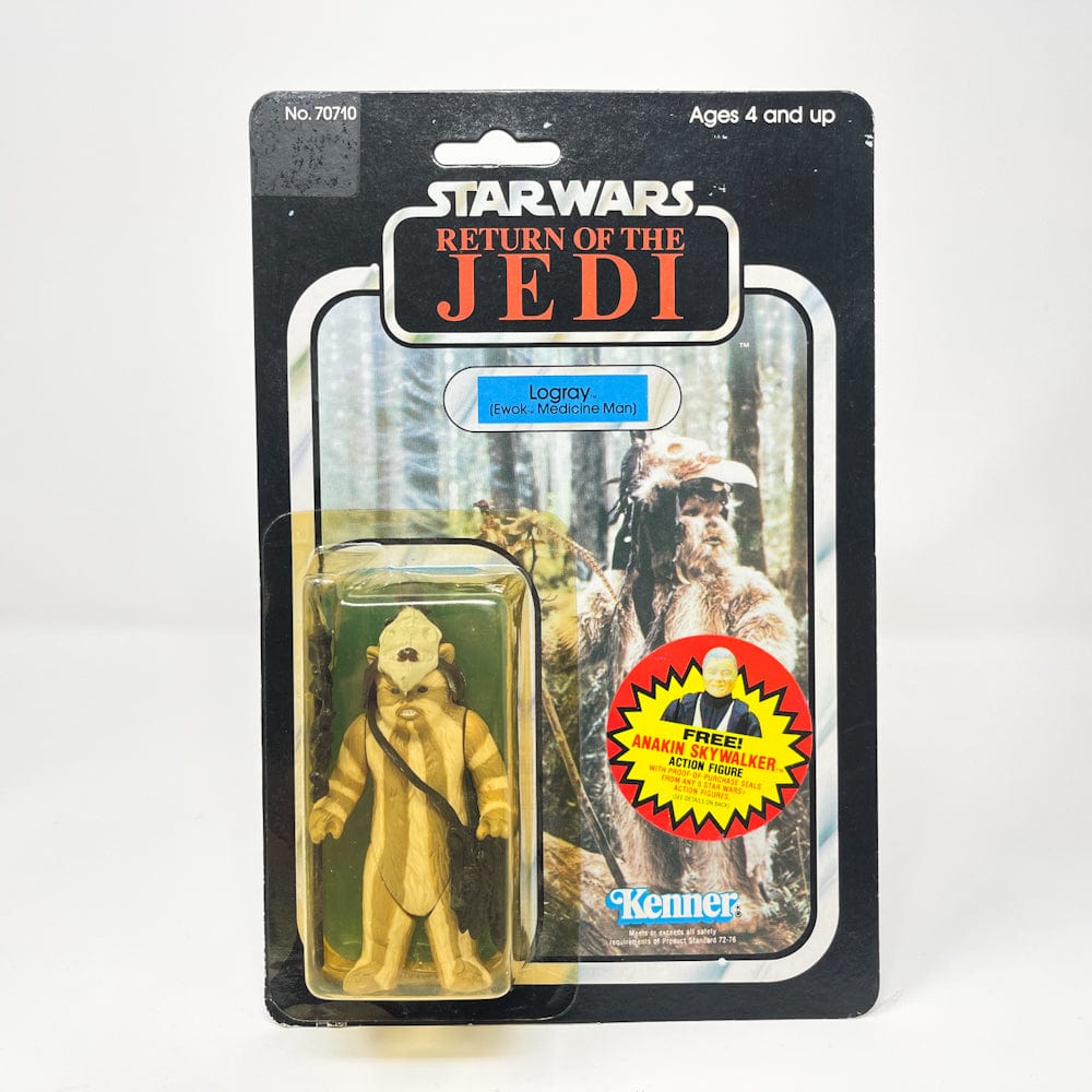 Vintage Kenner Star Wars Toy Logray ROTJ 77B-back  - Mint on Card