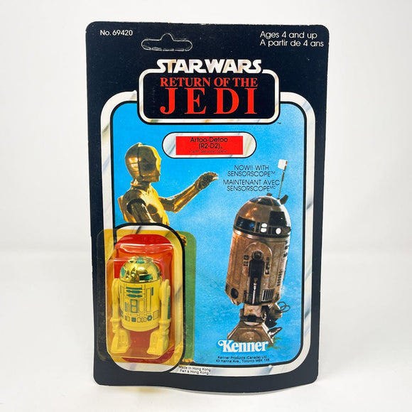 Vintage Kenner Star Wars Toy R2-D2 Kenner Canada ROTJ 77-back  - Mint on Card